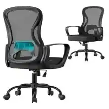 Silla de oficina SONGMICS OBN043BH02 ergonómica con soporte lumbar y malla transpirable