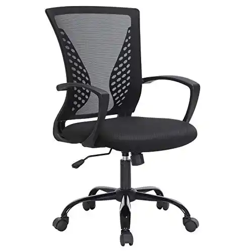 Silla Giratoria Regulable en Altura e inclinación, SONGMICS OBN22BK