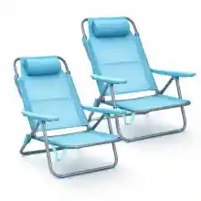 Sillas de playa plegables T-Lovendo, pack de 2