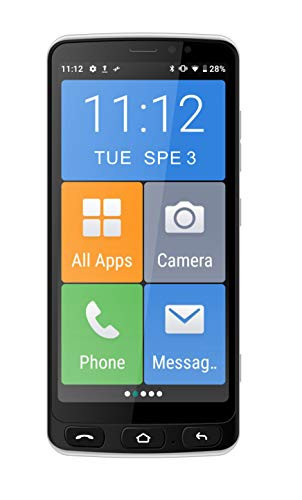 Smartphone 4G con Whatsapp para Personas Mayores Funker E500I Easy (con Botón SOS, Base de Carga, Iconos XXL)