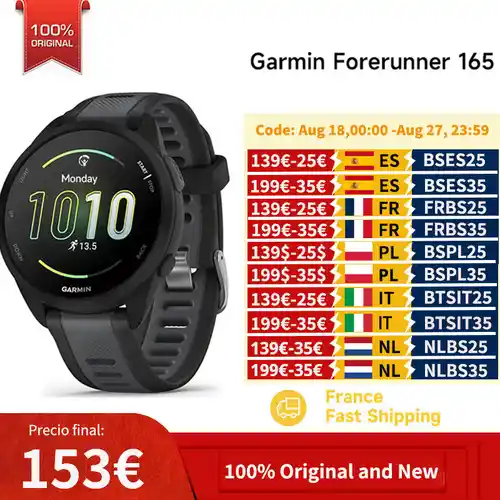 Smartwatch con GPS Garmin Forerunner 165
