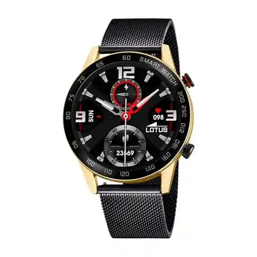Smartwatch Lotus Acero Inoxidable Negro con monitor de actividad y resistencia IP65