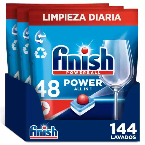 Pack 144 pastillas Finish Poweball Power All in 1 Regular - a 0,08€ el lavado