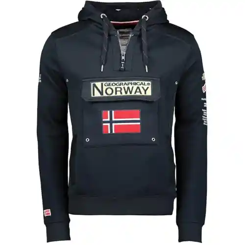 Sudadera Geographical Norway GYMCLASS Men con Capucha y de Bolsillo Canguro - Talla M
