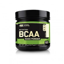 Suplemento Optimum Nutrition BCAA 5000 en Polvo, Rico en Aminoacidos Ramificados y Esenciales, Sin Azúcar, Sin Sabor, 60 Porciones, 345 g
