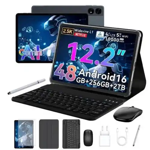 Tablet BESTTAB T60 12,2" 256GB 4G LTE+WiFi Android 16 con teclado y accesorios