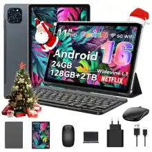 Tablet TABWEE con Android 16 y Gemini AI (11" FHD, 24GB RAM, 128GB ROM, con Teclado y Lápiz)
