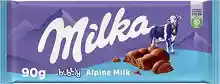 Tableta de Chocolate con Leche de los Alpes Aireado con Burbujas Milka Bubbly 90g