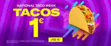 Tacos (Regular y/o Supreme) por 1€ en pedidos en el servicio a domicilio de Taco Bell