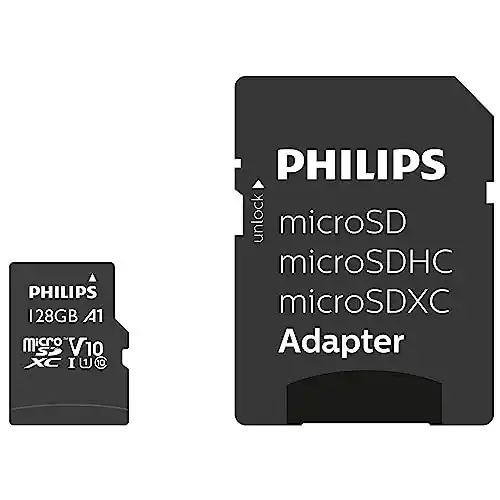 Tarjeta de memoria MicroSD 128GB Clase 10 A1 Philips