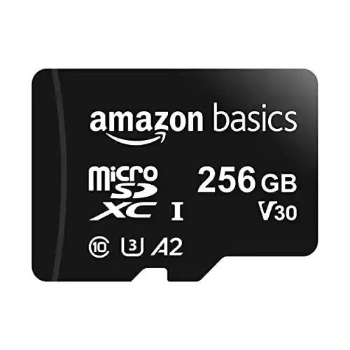 Tarjeta de memoria MicroSD de 256GB A2, U3, Amazon Basics