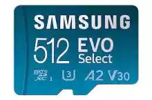 Tarjeta microSD 512GB Samsung EVO Select - UHS-I U3, 130 MB/s, Full HD y 4K UHD
