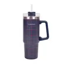 Termo vaso térmico Flamingueo (0.9L) de acero inoxidable con pajita