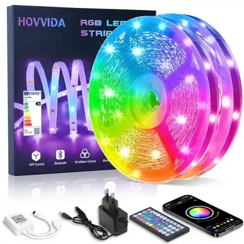 Tira LED RGB de 20m con control App/Mando