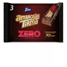Tirma Ambrosía de Chocolate Negro 70% | Chocolatinas Sin Azúcares Añadidos | Apto para Dieta Keto | Barritas de Barquillos Rellenos de Crema de Cacao 70% | Apto para Diabéticos | 3 uds, 64.5g