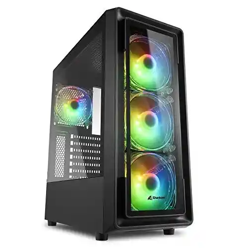 Torre PC ATX Sharkoon TK4 RGB con cristal templado y 4 ventiladores RGB