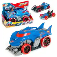 T-Racers Launcher Shark + 2 vehículos exclusivos mezcla y carrera