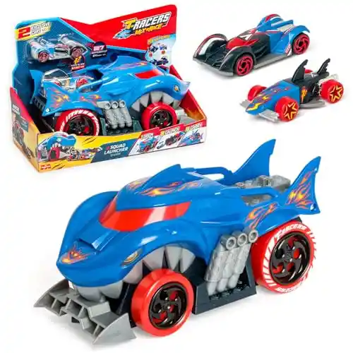 T-Racers Launcher Shark + 2 vehículos exclusivos mezcla y carrera