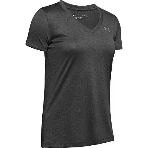 Under Armour Tech Short Sleeve V - Solid, Camiseta Mujer, Gris, Tecnología de secado rápido y ajuste holgado por 15,80€.