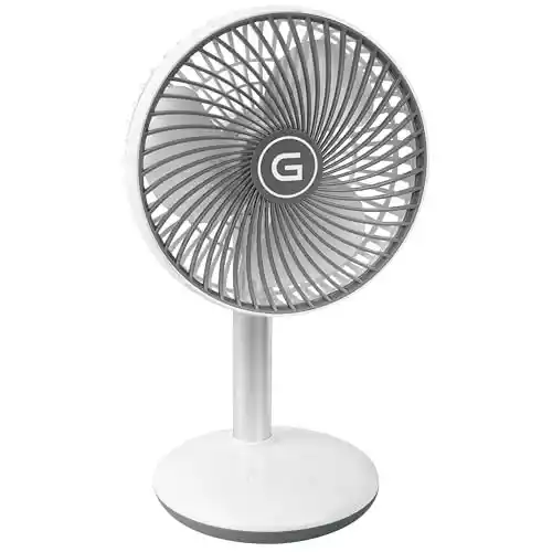 Ventilador de mesa Gutfels 15cm, 4000mAh, 4 velocidades.