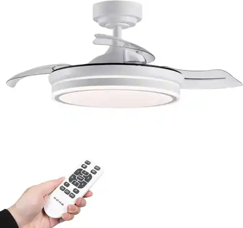 Ventilador de techo con luz LED 36W Blanco en 3 Temperaturas de Luz con Mando a Distancia