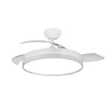Ventilador de techo con Luz LED regulable, motor DC silencioso, 3 aspas retráctiles, mando a distancia