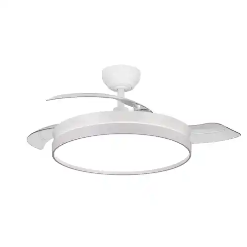 Ventilador de techo con Luz LED regulable, motor DC silencioso, 3 aspas retráctiles, mando a distancia
