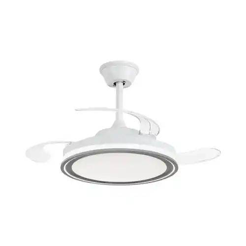 Ventilador de techo LED 50cm, Palas retráctiles, Motor DC, LED Regulable, Mando