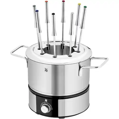 WMF Lono - Fondue hasta 8 personas de 1400W, de acero inoxidable compacta, 1.2 Litros