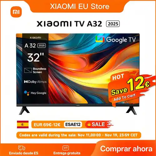 Xiaomi TV A32 Smart TV de 32" HD LED Dolby Atmos Google TV (2025)