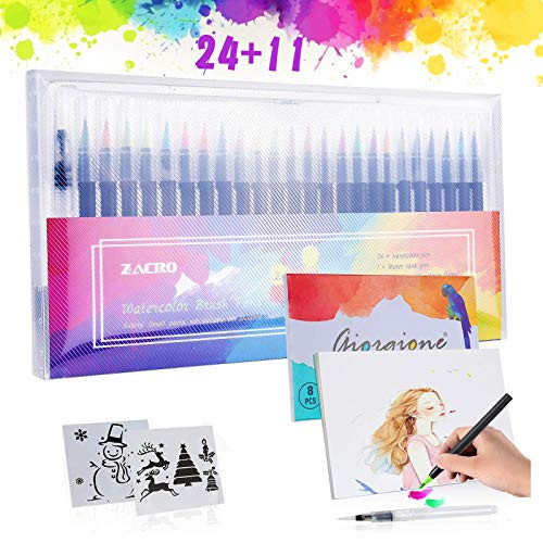 Pack 24 Rotuladores tipo Pinceles Acuarelables